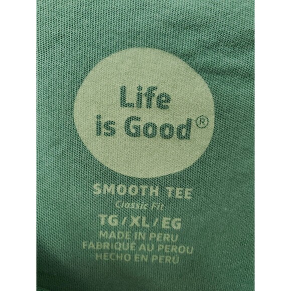 Life is Good Smooth Tee Classic Fit Green Cycler Short Sleeve T-Shirt Size XL - Picture 3 of 6